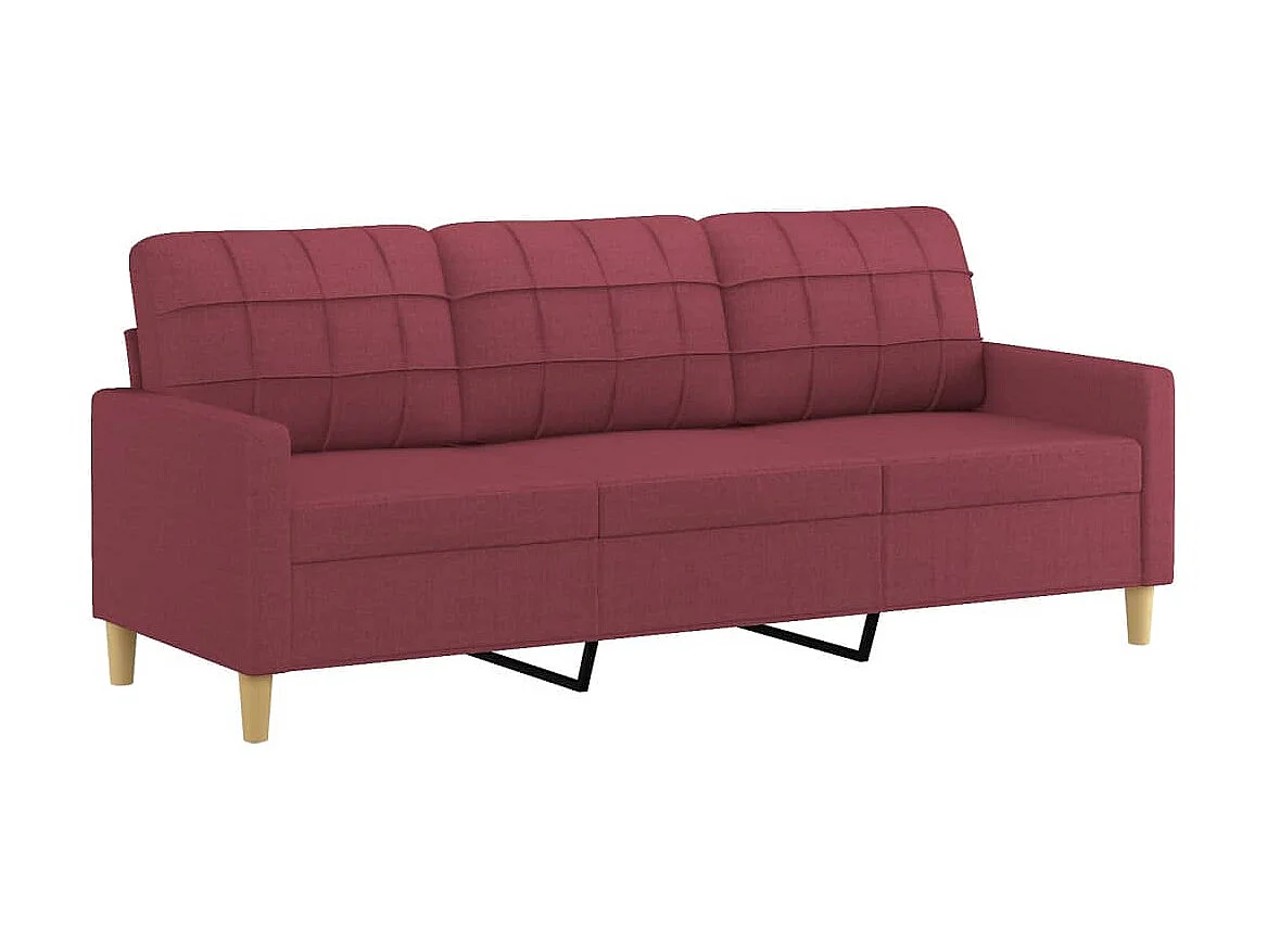Canapé à 3 places avec repose-pieds Rouge bordeaux 180 cm Tissu OID9940