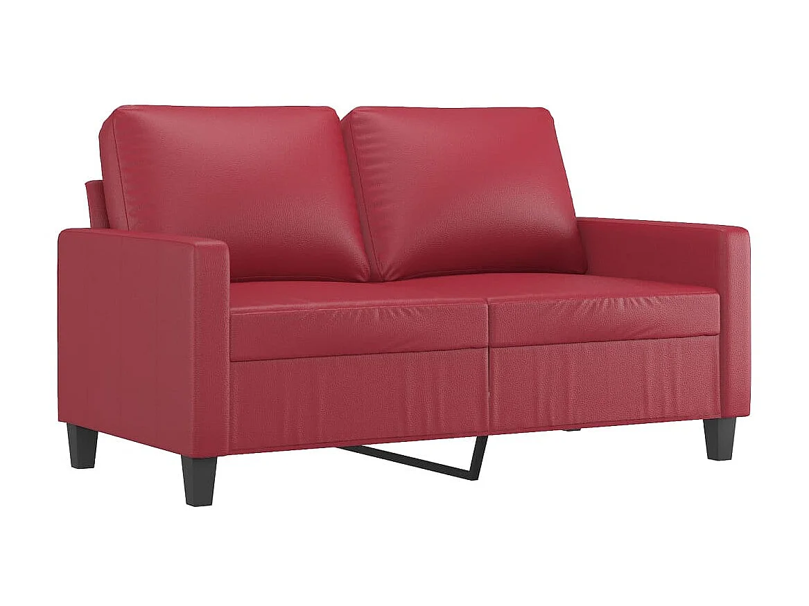 Canapé à 2 places Rouge bordeaux 120 cm Similicuir OLA6656