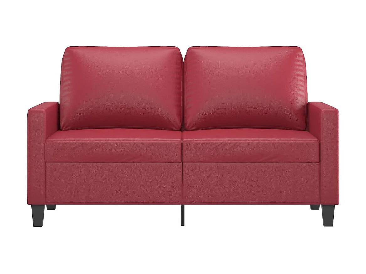 Canapé à 2 places Rouge bordeaux 120 cm Similicuir OLA6656
