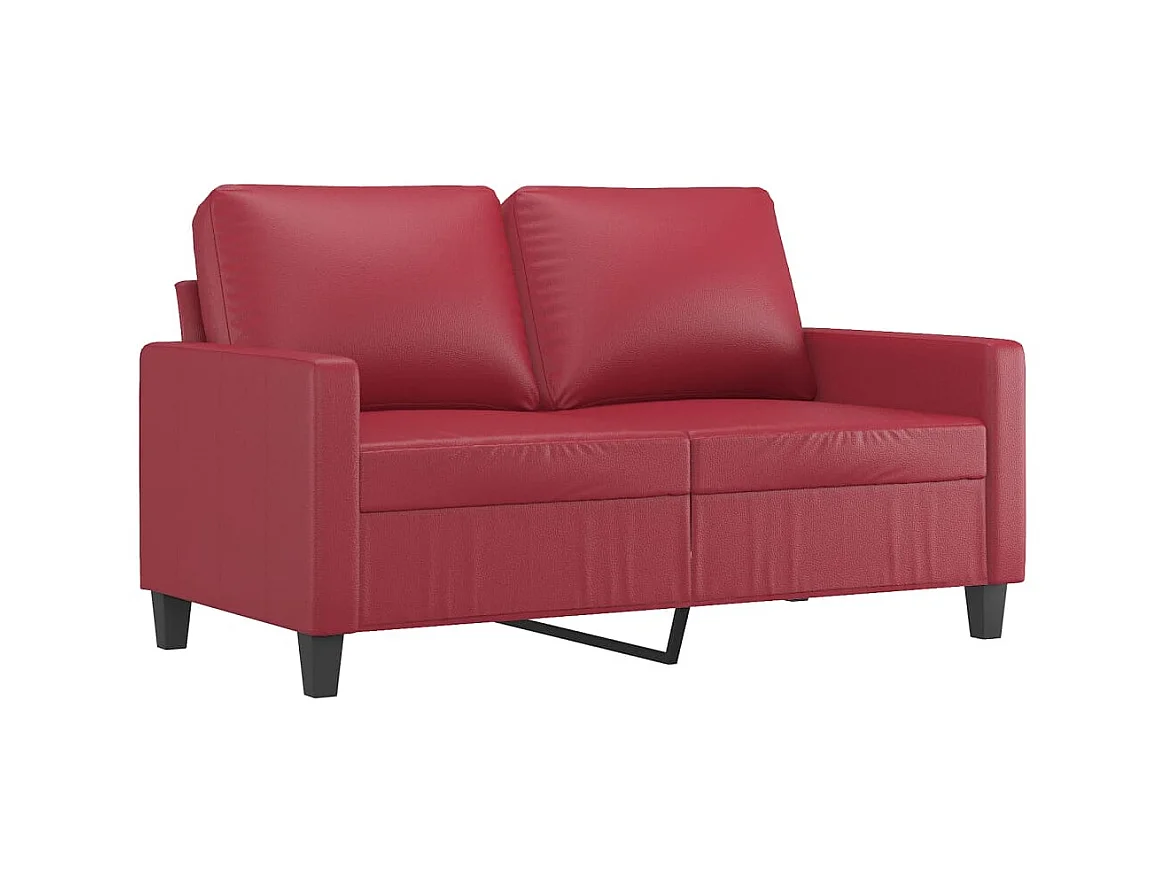 Canapé à 2 places Rouge bordeaux 120 cm Similicuir OLA6656