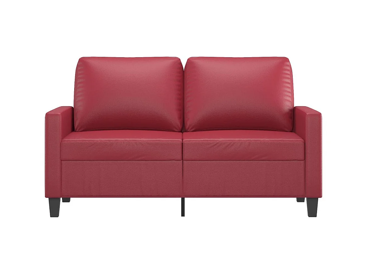 Canapé à 2 places Rouge bordeaux 120 cm Similicuir OLA6656