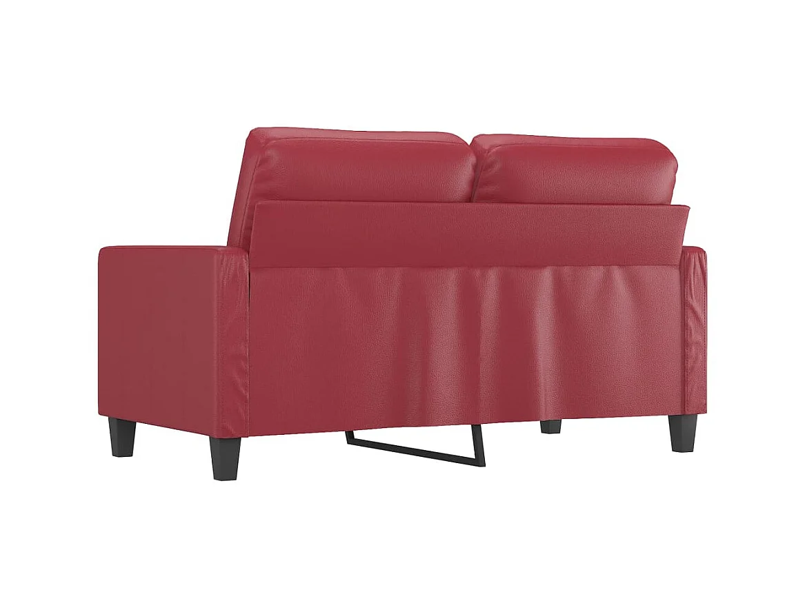 Canapé à 2 places Rouge bordeaux 120 cm Similicuir OLA6656
