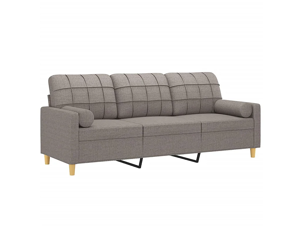 Sofá de 3 plazas con cojines tela gris taupe 180 cm ES42460