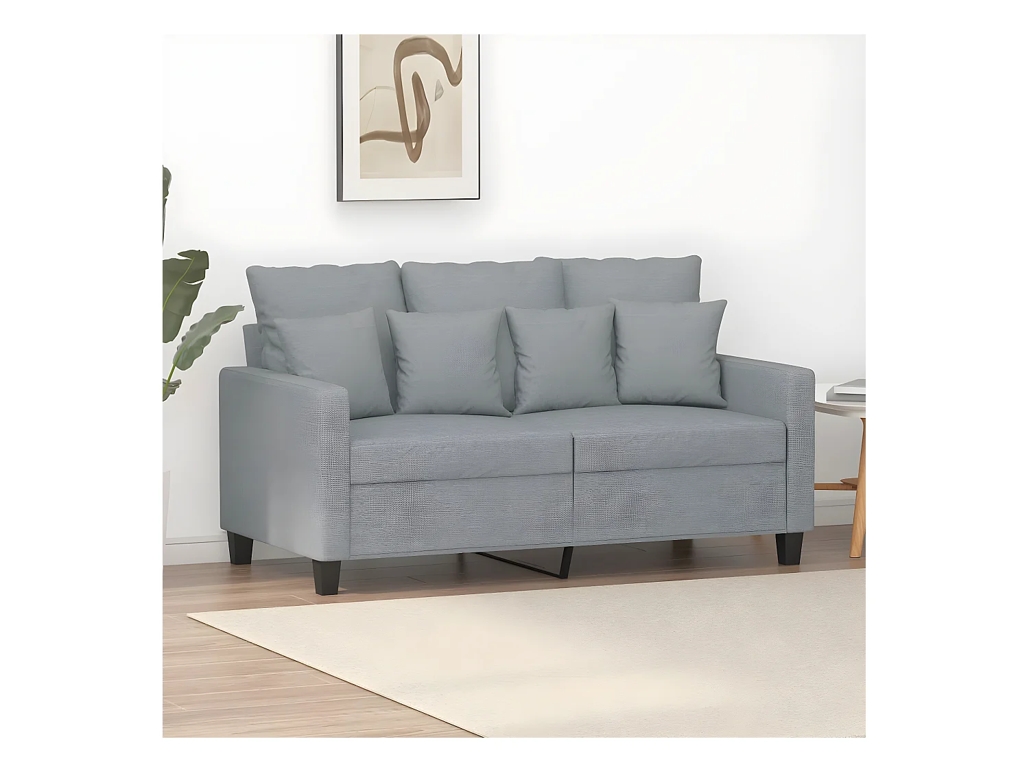 Canapé à 2 places Gris clair 120 cm Tissu LODW14100