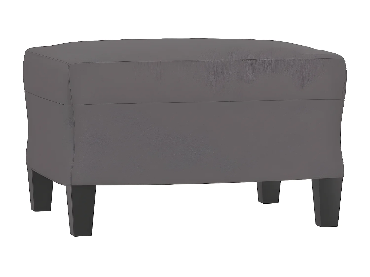 Sofá de 3 lugares c/ apoio de pés 180 cm couro artificial cinza PT938525