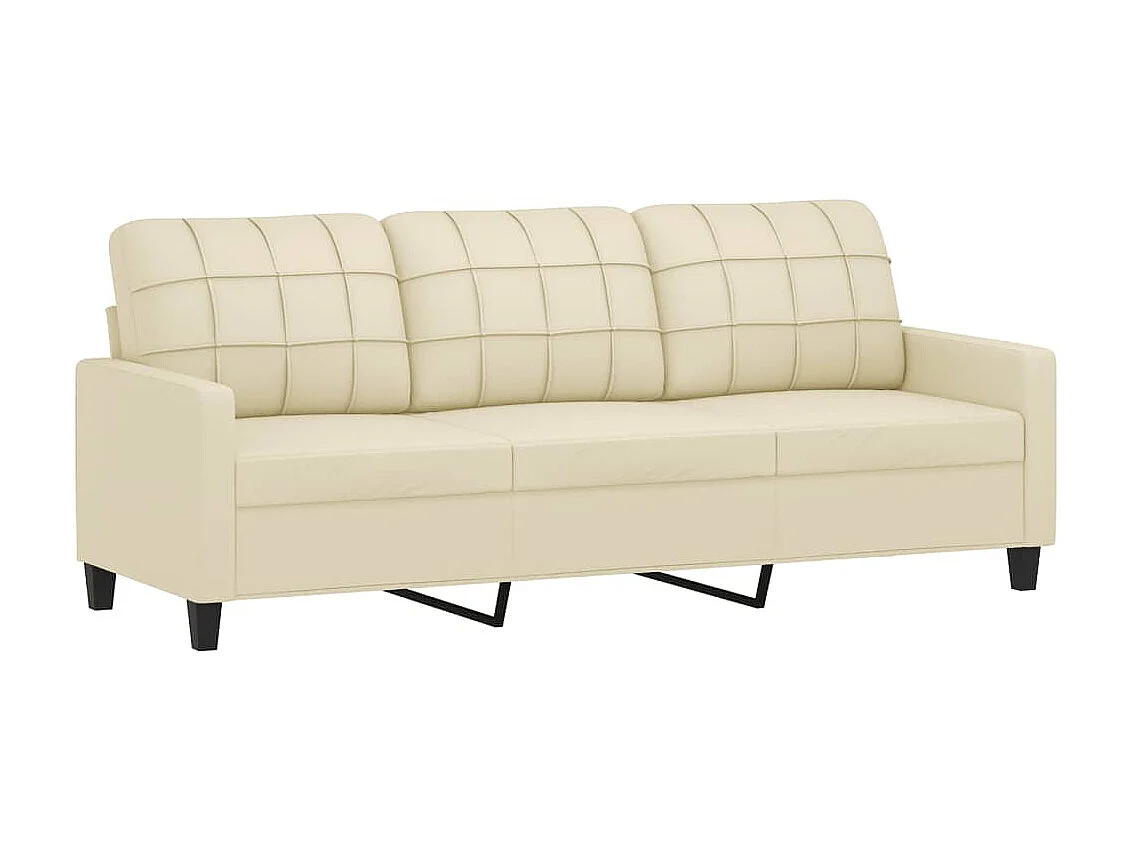 Driezitsbank 180 cm kunstleer crèmekleurig NL221221