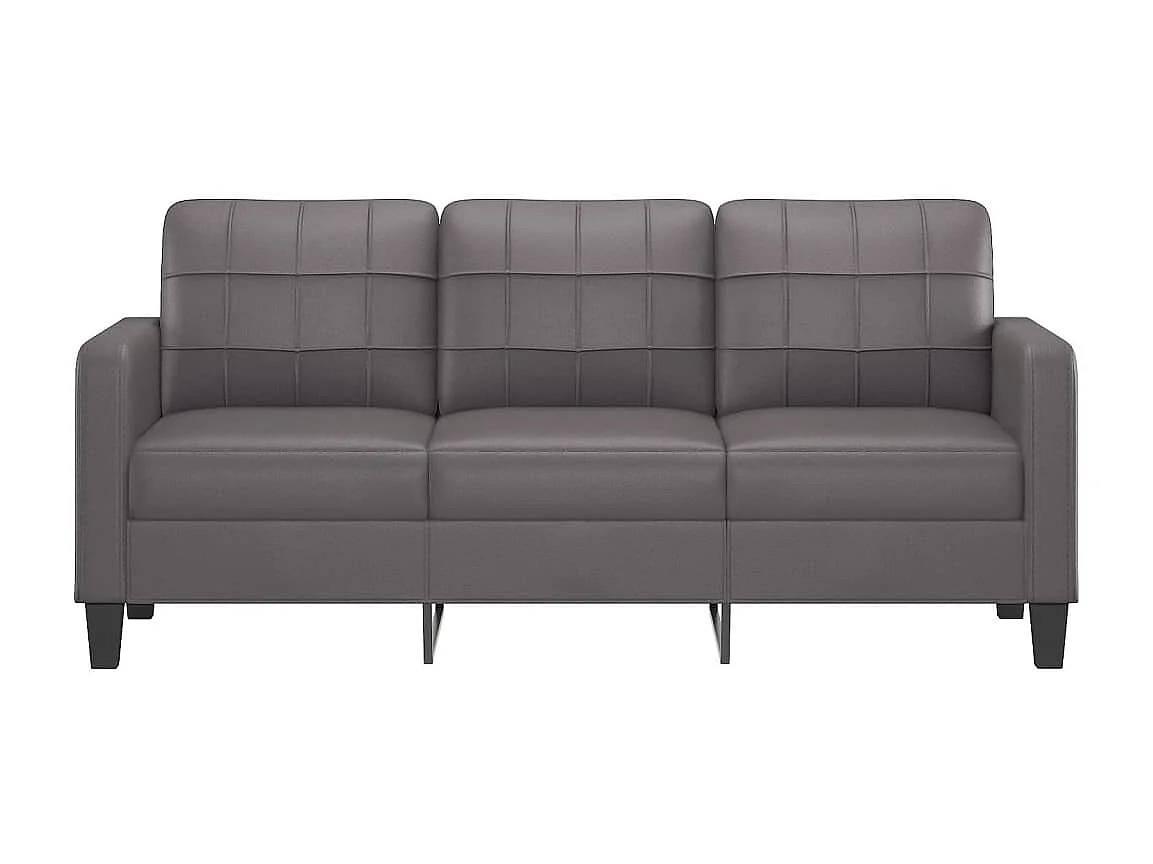 3-Sitzer-Sofa | Wohnzimmersofa Grau 180 cm Kunstleder -gkd668398