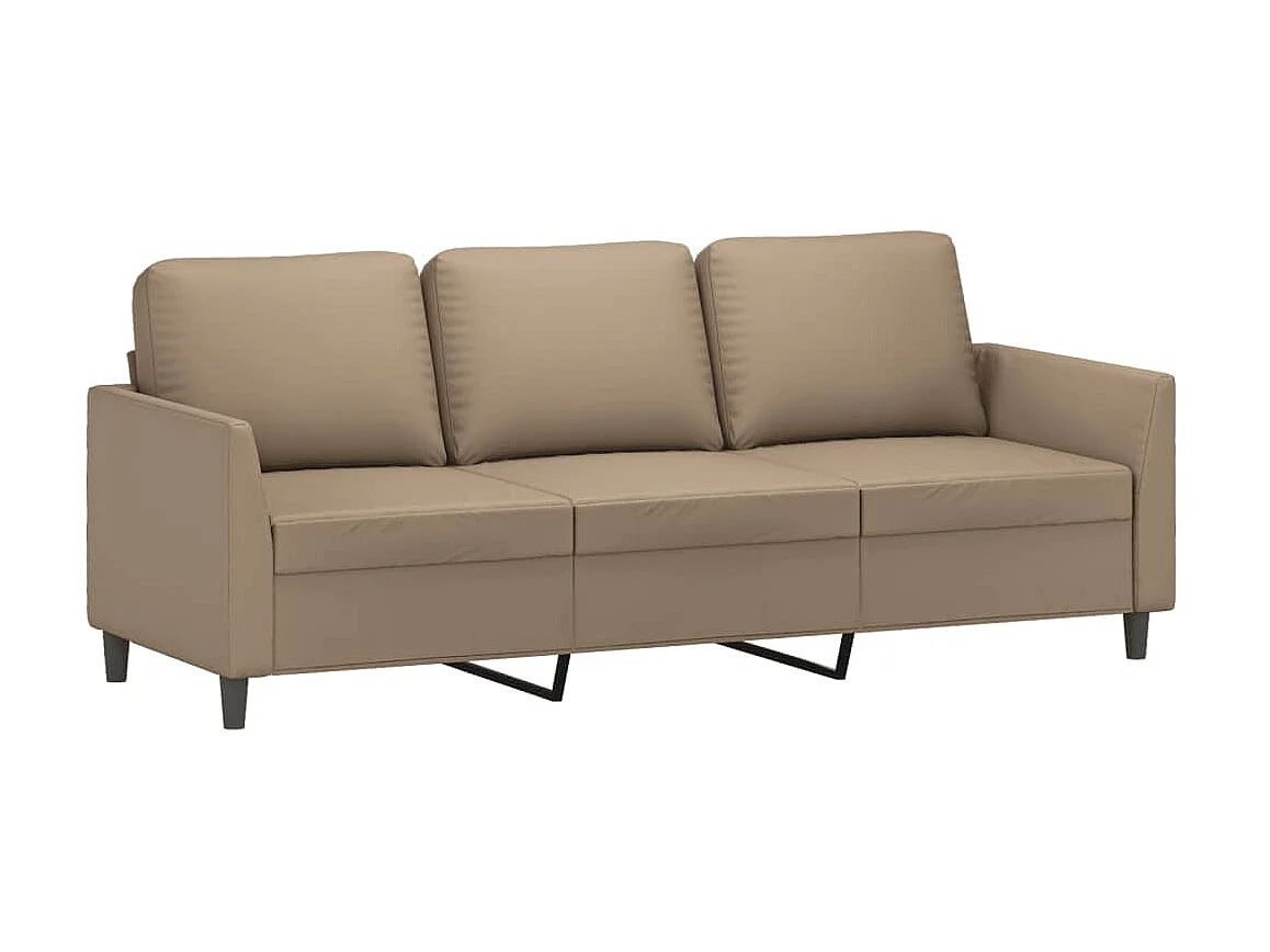 Canapé à 3 places avec repose-pieds Cappuccino 180cm Similicuir LODW75142