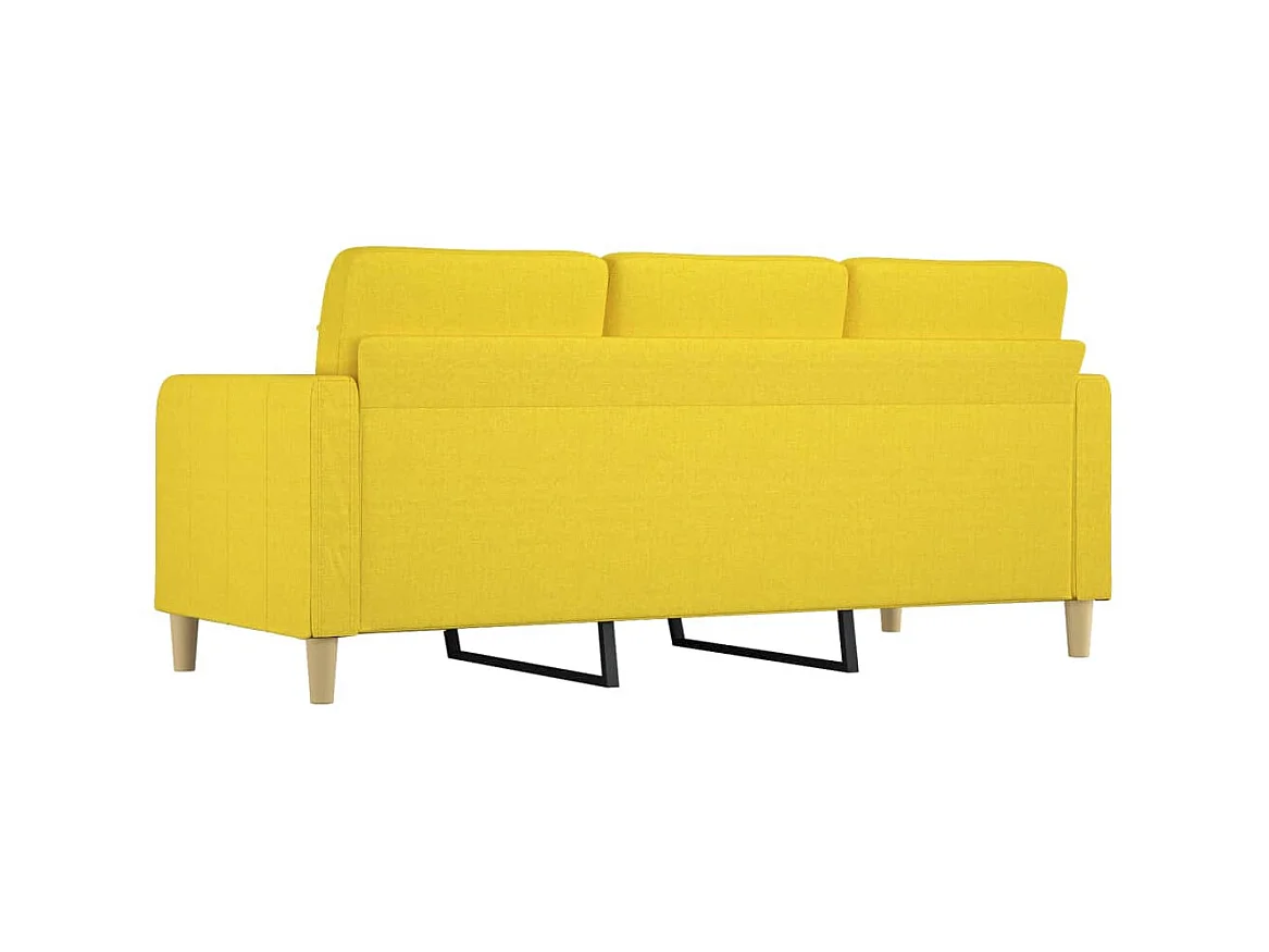 Driezitsbank 180 cm stof lichtgeel NL444493