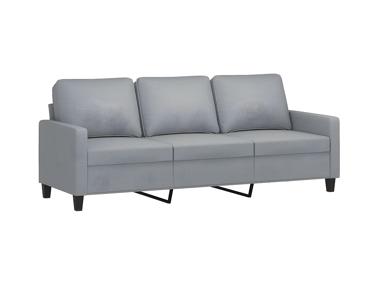 Canapé à 3 places avec repose-pieds Gris clair 180 cm Tissu OID3604