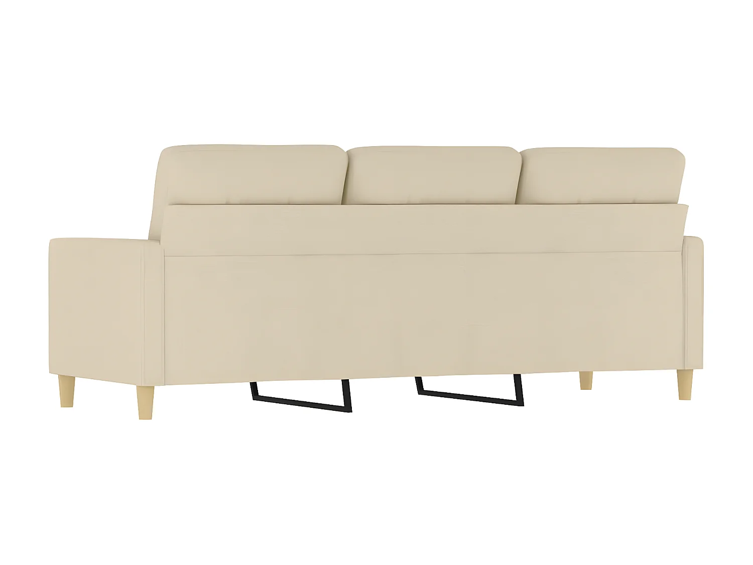 Driezitsbank 180 cm stof crèmekleurig NL871093