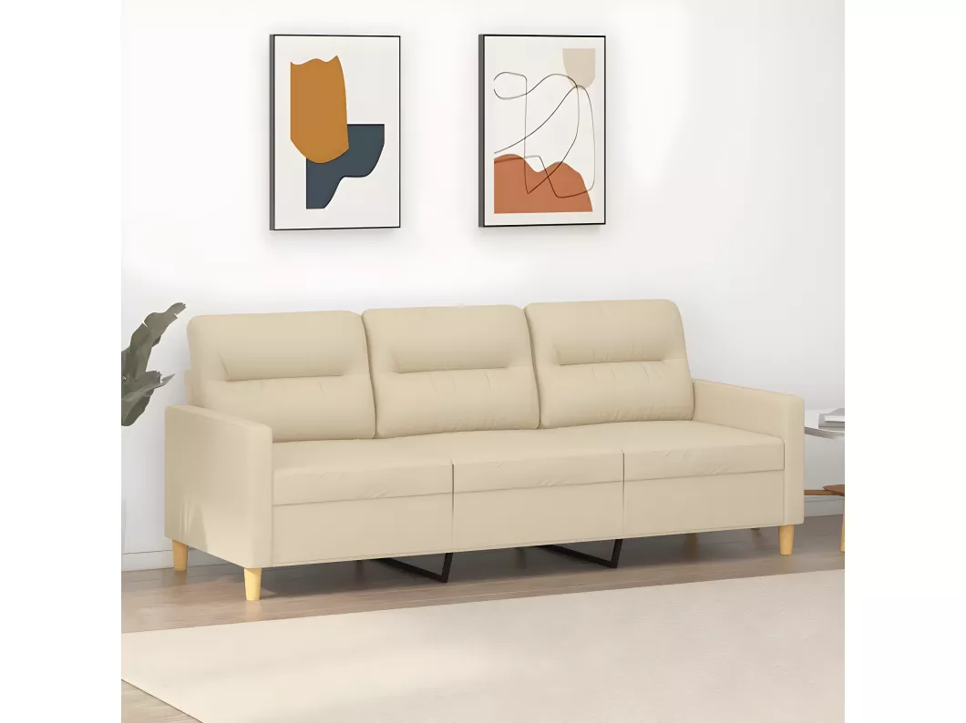 Kauf Unique 3-Sitzer-Sofa | Wohnzimmersofa Creme 180 cm Stoff -gkd822677