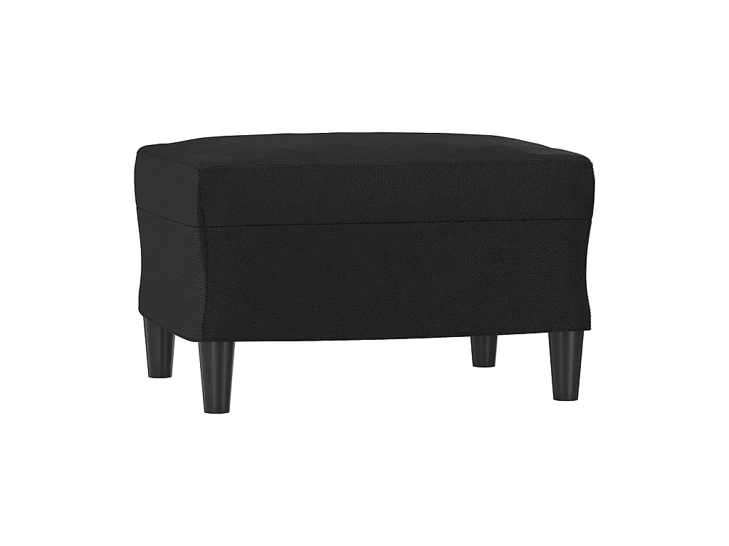 3-Sitzer-Sofa | Wohnzimmersofa mit Hocker Schwarz 180 cm Kunstleder -gkd989273