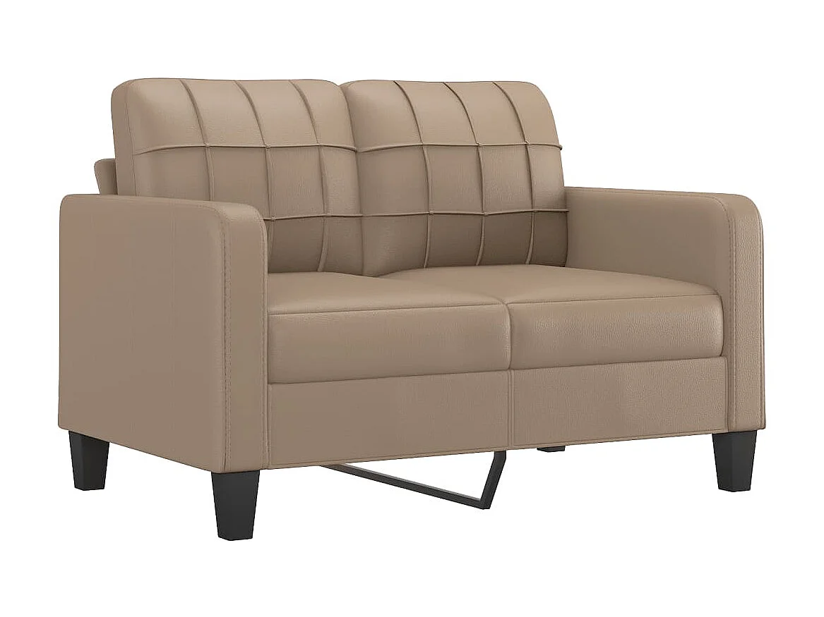 2-Sitzer-Sofa | Wohnzimmersofa mit Zierkissen Cappuccino-Braun 120 cm Kunstleder -gkd640387