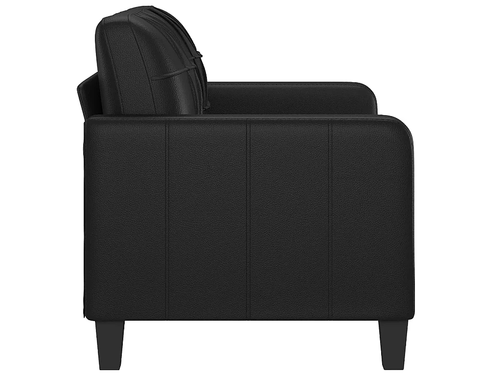 Sofá de 2 lugares 120 cm couro artificial preto PT701737