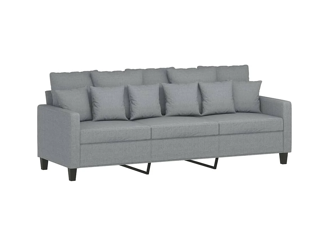 Canapé à 3 places avec repose-pieds Gris clair 180 cm Tissu LODW58045