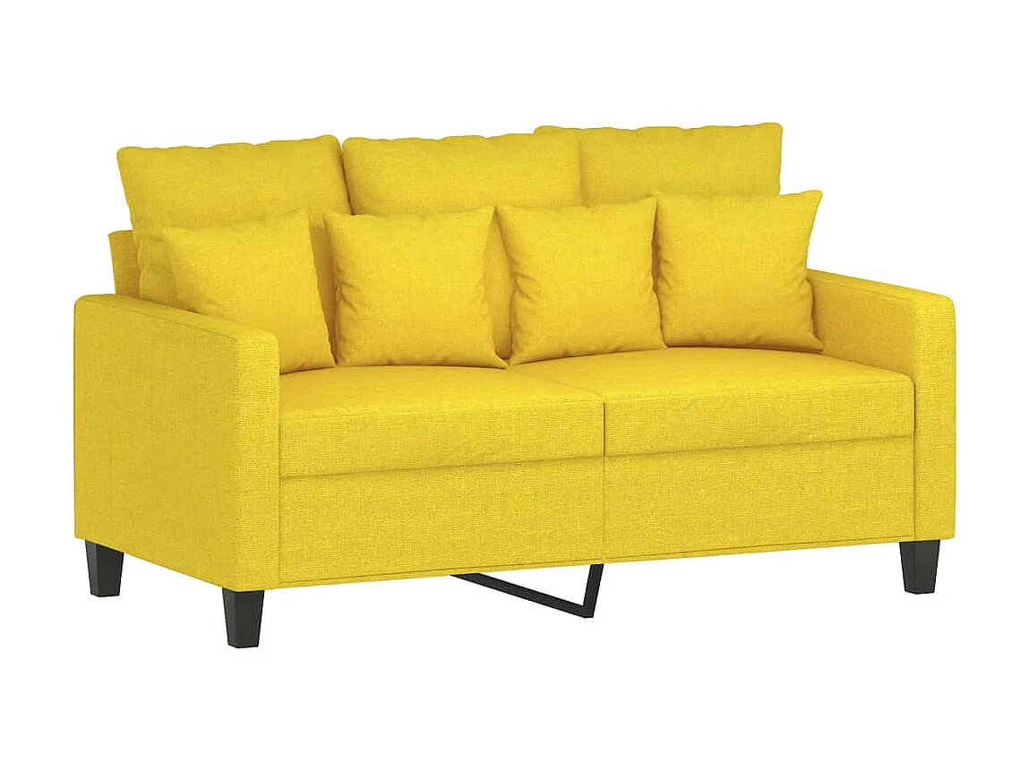 Canapé à 2 places Jaune clair 120 cm Tissu LODW41418