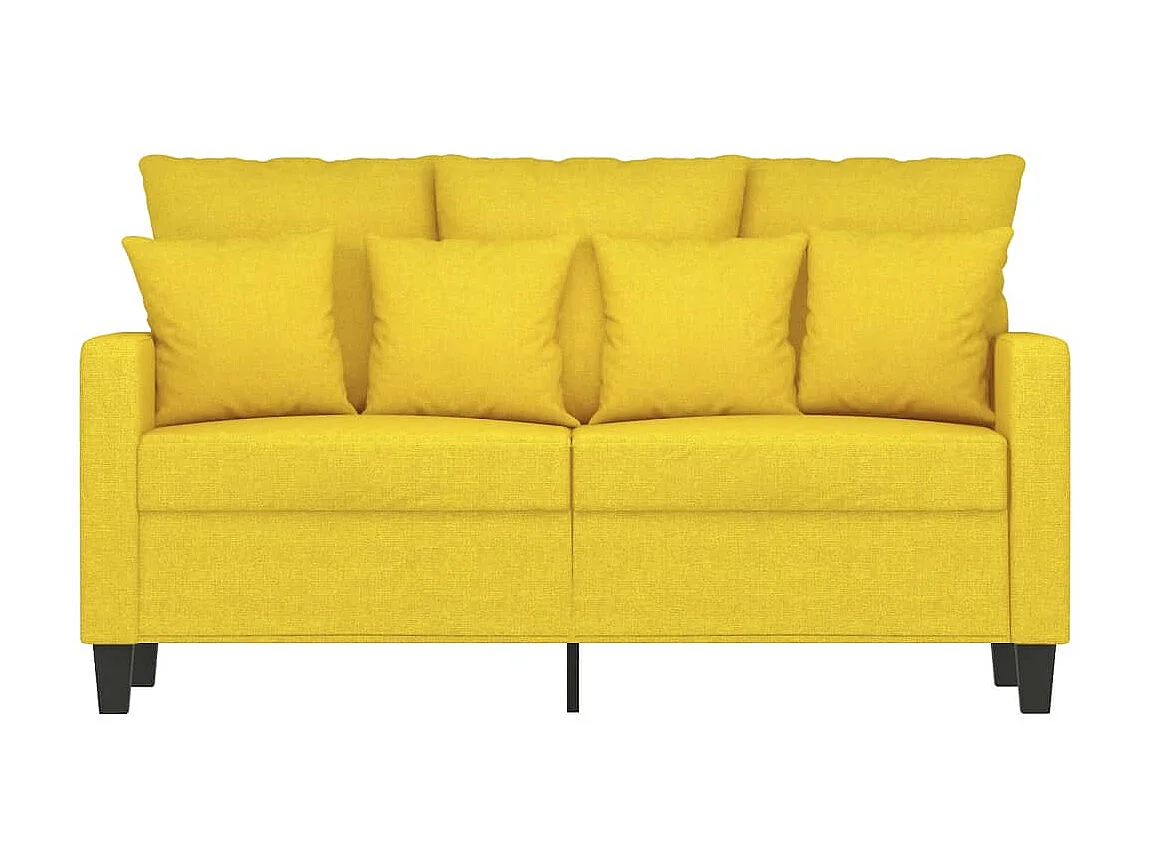 Canapé à 2 places Jaune clair 120 cm Tissu LODW41418