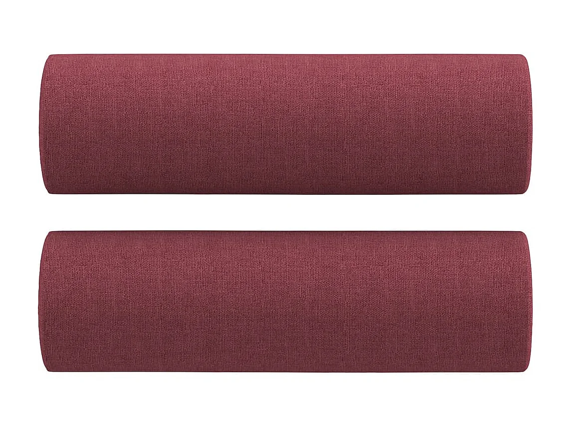 Canapé à 3 places avec oreillers décoratifs bordeaux 180 cm tissu OID1764