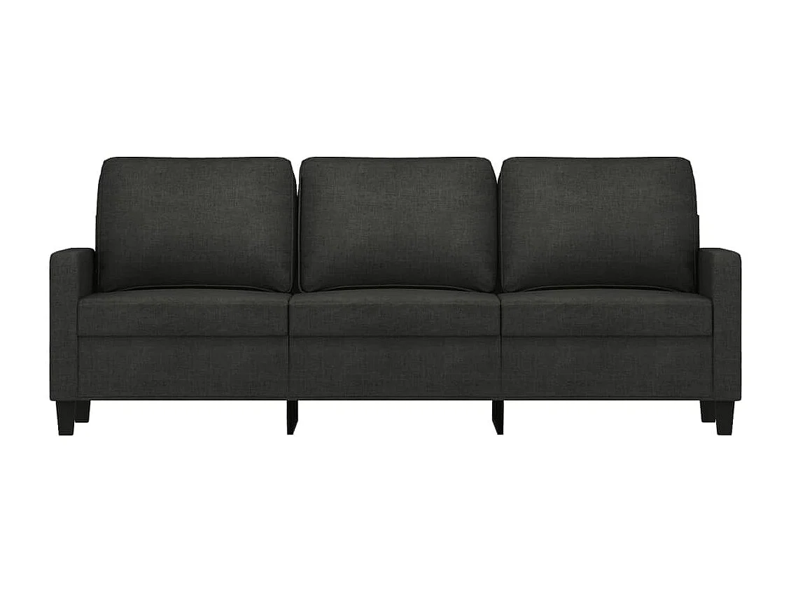 Canapé à 3 places Noir 180 cm Tissu LODW27996