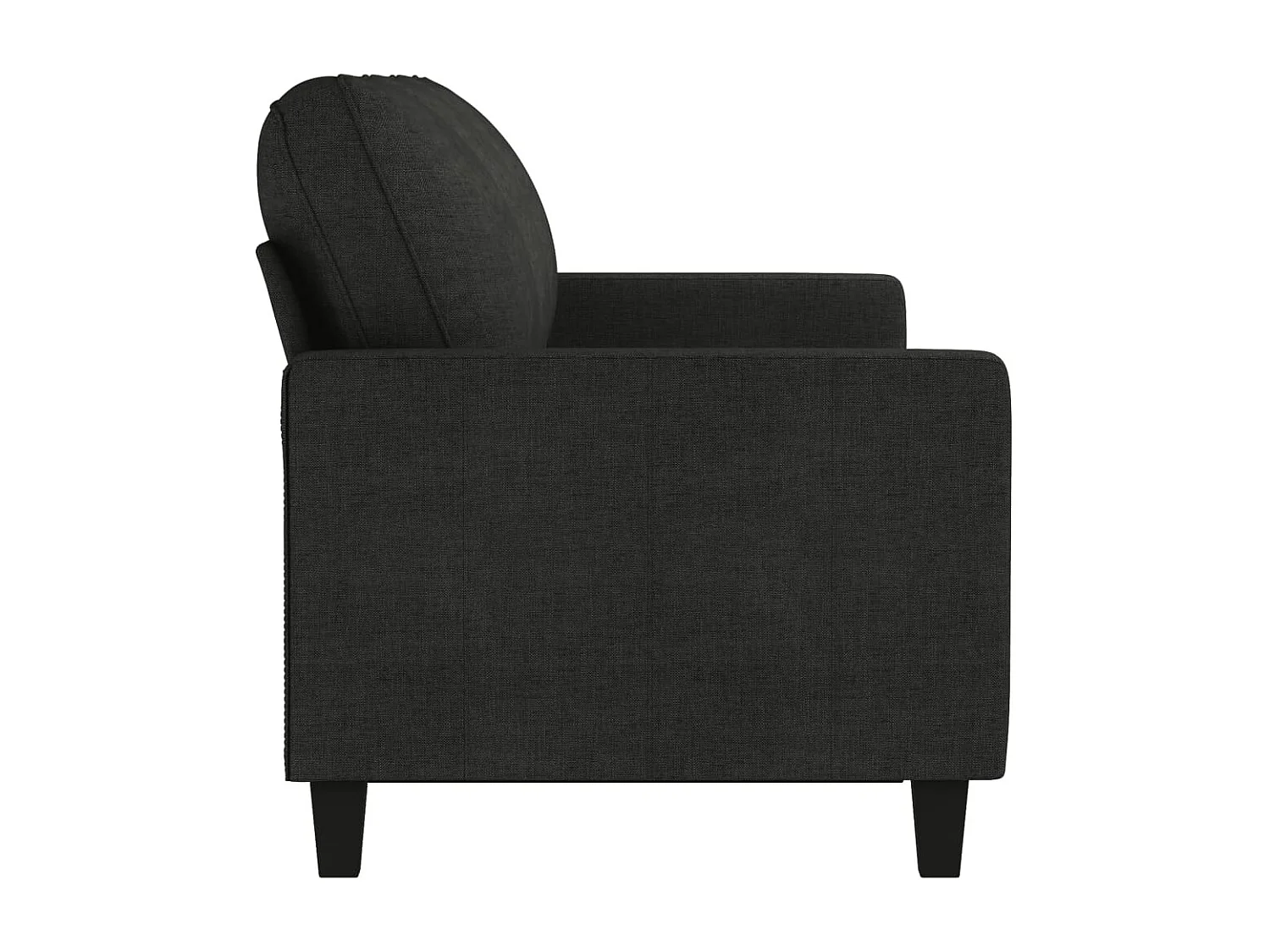 Canapé à 3 places Noir 180 cm Tissu LODW27996