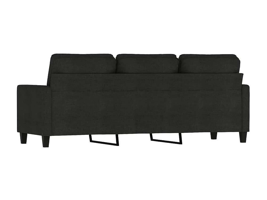 Canapé à 3 places Noir 180 cm Tissu LODW27996