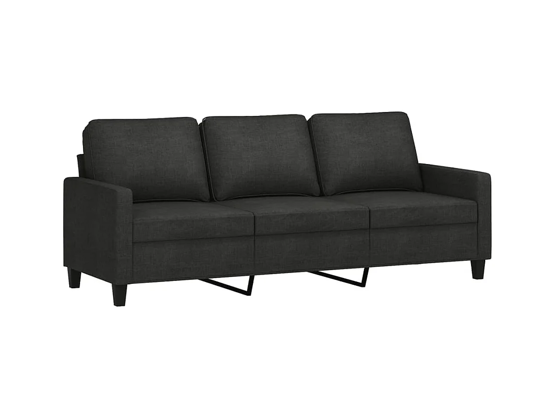 3-Sitzer-Sofa | Wohnzimmersofa Schwarz 180 cm Stoff -gkd36007