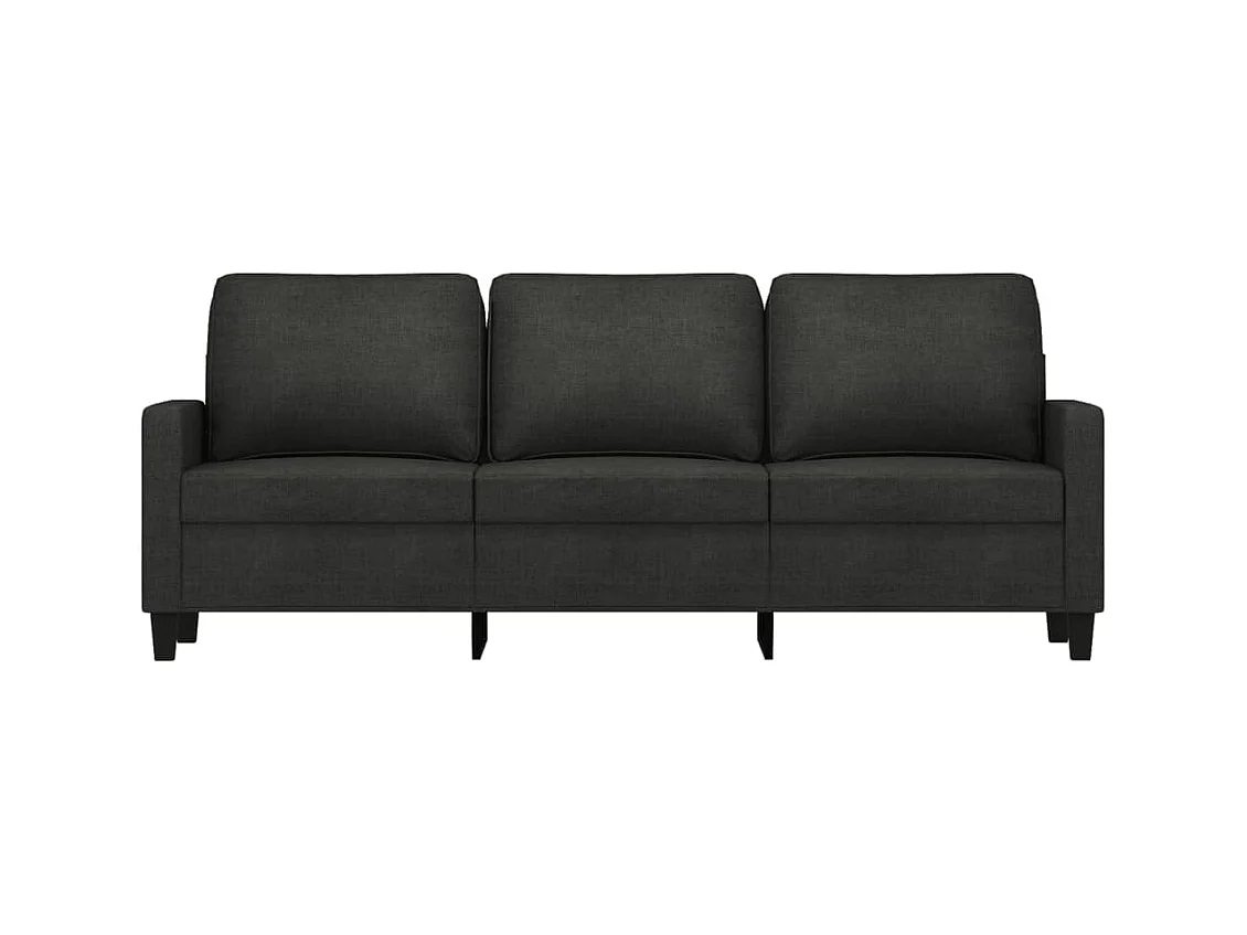 3-Sitzer-Sofa | Wohnzimmersofa Schwarz 180 cm Stoff -gkd36007