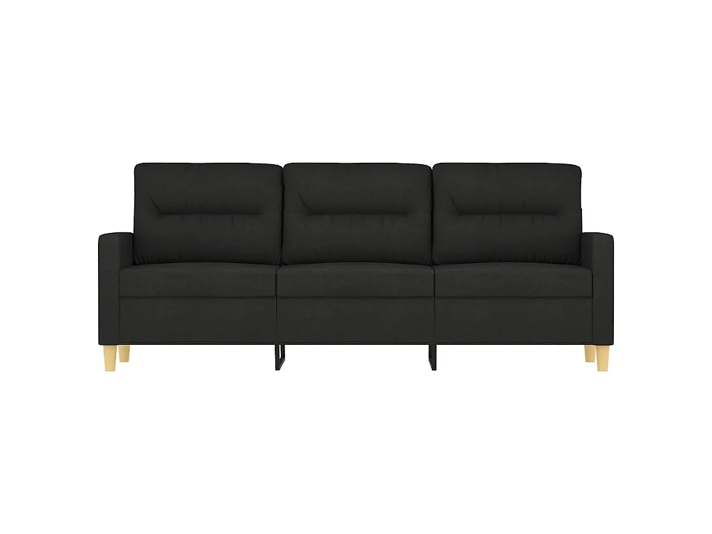 Canapé à 3 places Noir 180 cm Tissu OLA7950