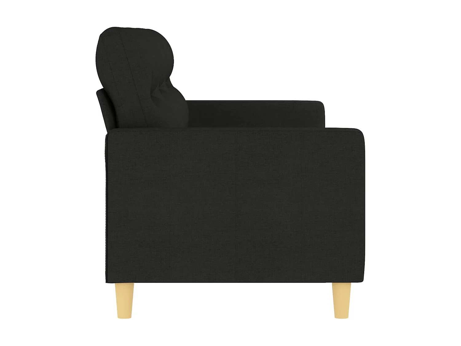 Canapé à 3 places Noir 180 cm Tissu OLA7950