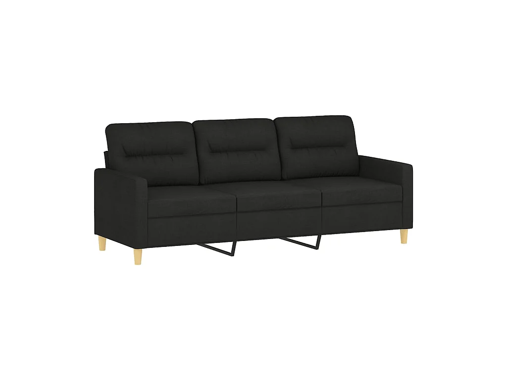 Sofá de 3 lugares tecido 180 cm preto PT299182