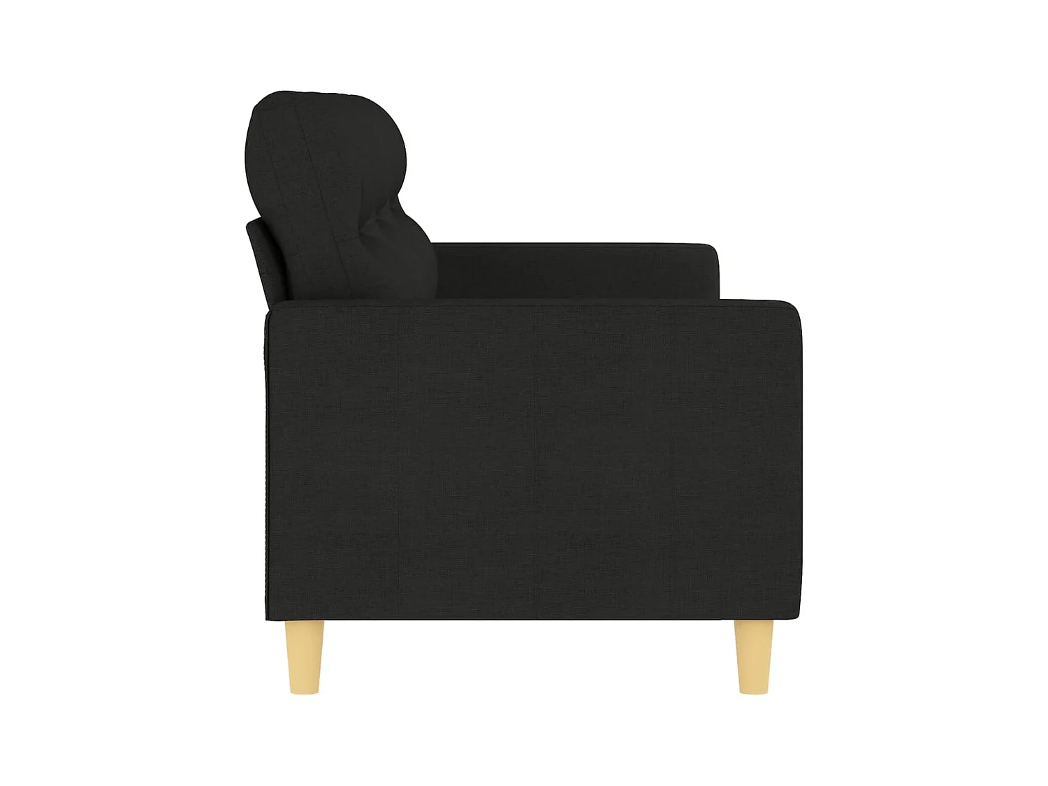 Sofá de 3 lugares tecido 180 cm preto PT299182