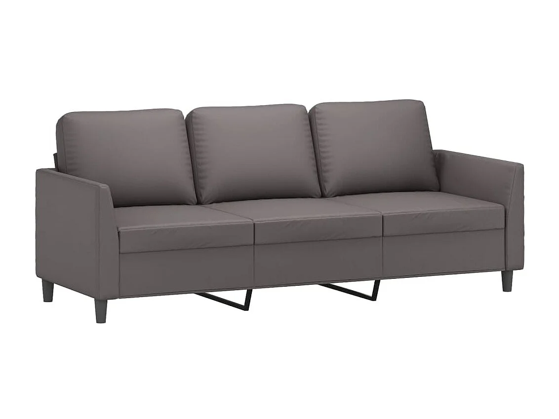 3-Sitzer-Sofa | Wohnzimmersofa Grau 180 cm Kunstleder -gkd44768