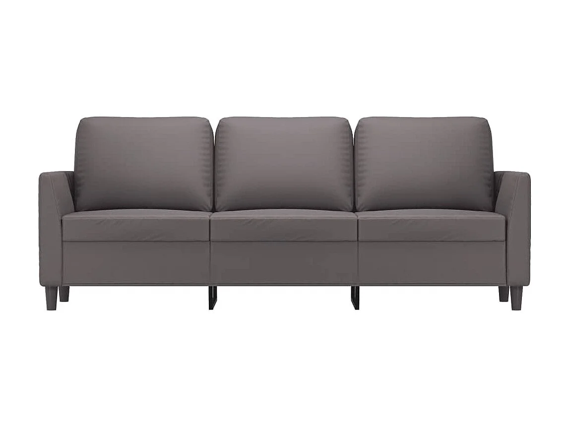 Sofá de 3 plazas de cuero sintético gris 180 cm ES55046