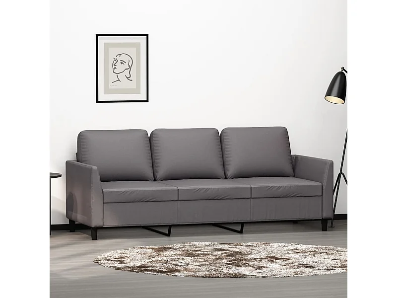 Canapé à 3 places Gris 180 cm Similicuir LODW81634