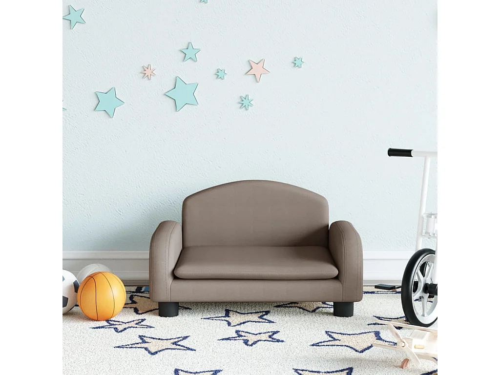 Canapé pour enfants taupe 50x40x30 cm tissu QWE1329