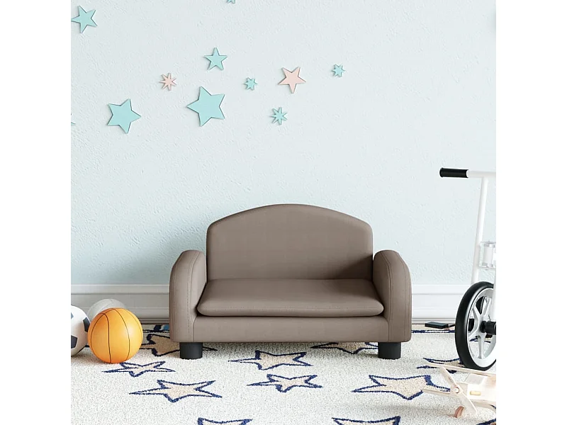Canapé pour enfants taupe 50x40x30 cm tissu QWE1329