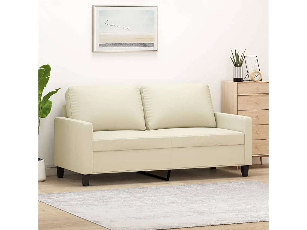 Tweezitsbank 140 cm kunstleer crèmekleurig NL637767