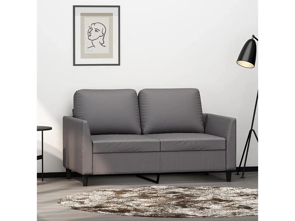 2-Sitzer-Sofa | Wohnzimmersofa Grau 120 cm Kunstleder -gkd191026