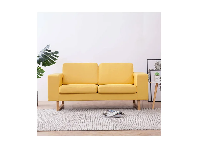 2-Sitzer-Sofa | Wohnzimmersofa Stoff Gelb -gkd109137