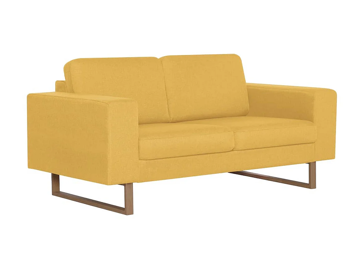 Canapé à 2 places Tissu Jaune OID4596