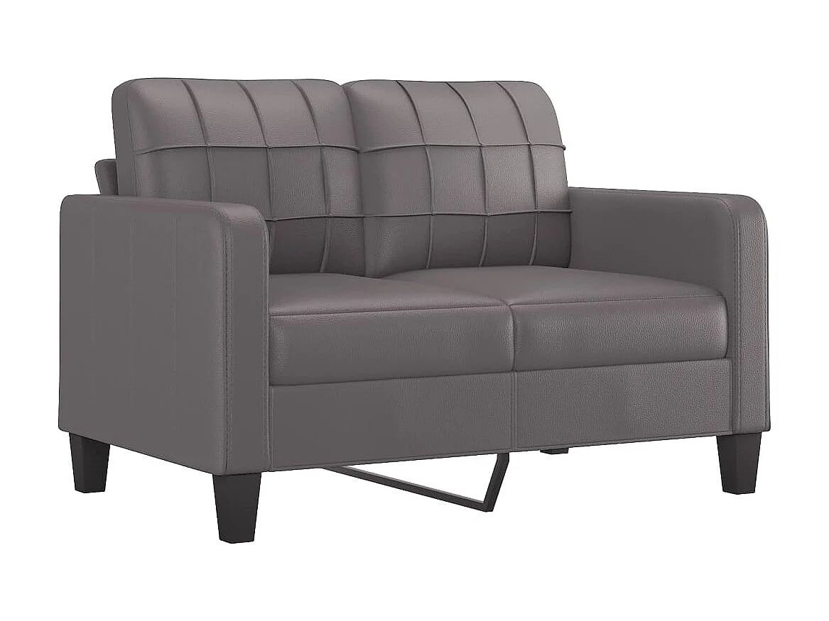 Sofá de 2 plazas de cuero sintético gris 120 cm PWFG43092