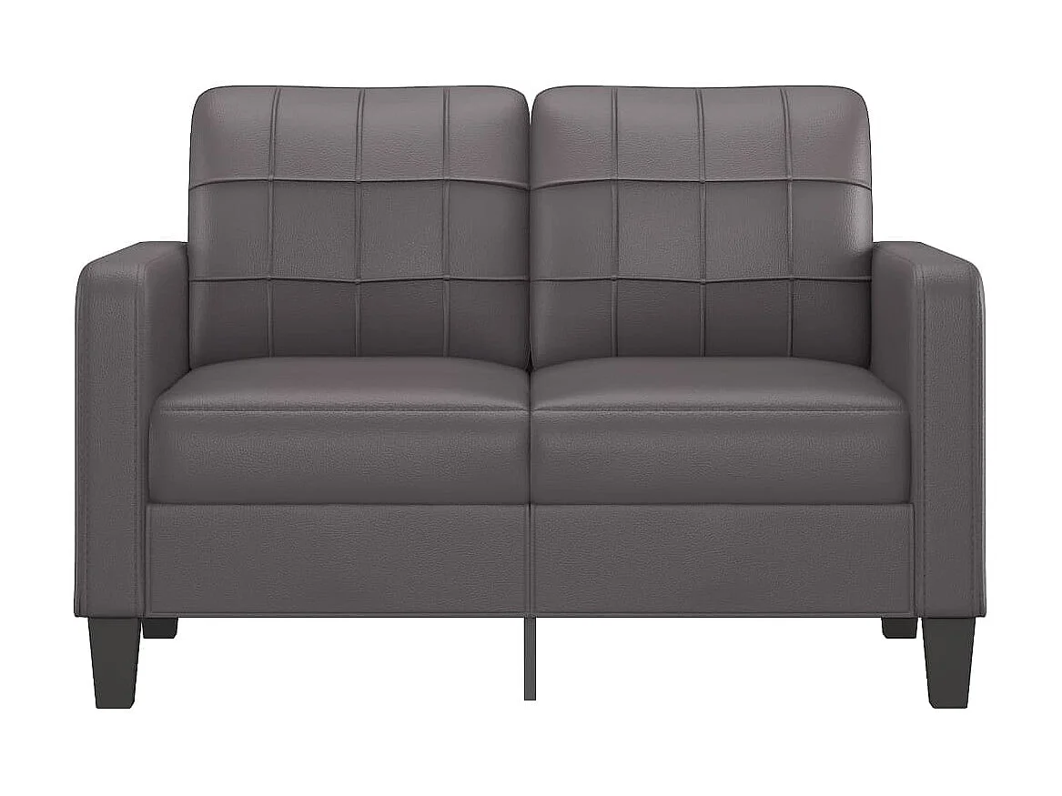 Sofá de 2 plazas de cuero sintético gris 120 cm PWFG43092