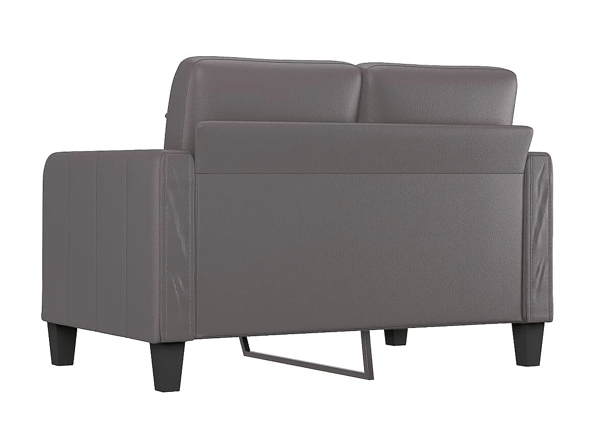 Sofá de 2 plazas de cuero sintético gris 120 cm PWFG43092