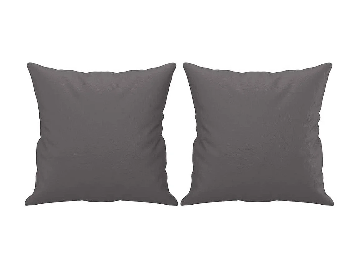 Canapé à 2 places avec oreillers décoratifs gris 140cm similicuir OID8028