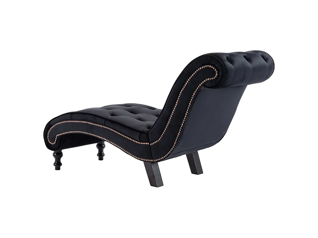 Chaise longue em veludo preto PT800057