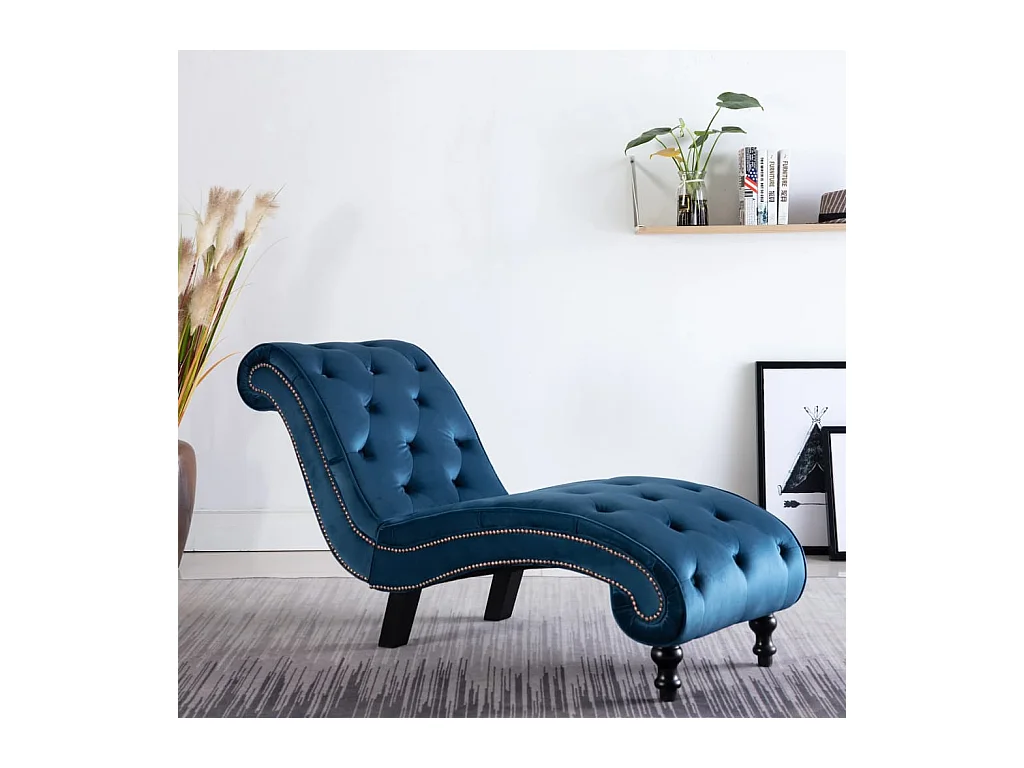 Canapé Bleu Velours SEF80319