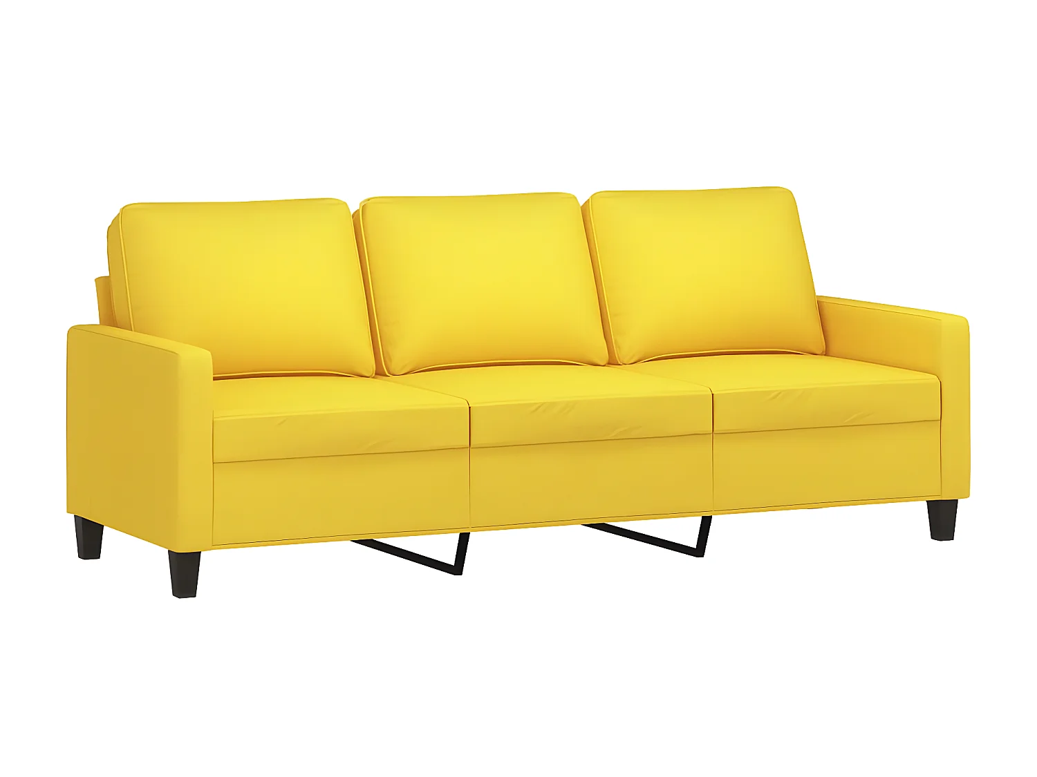 Canapé à 3 places Jaune clair 180 cm Tissu OLA4840