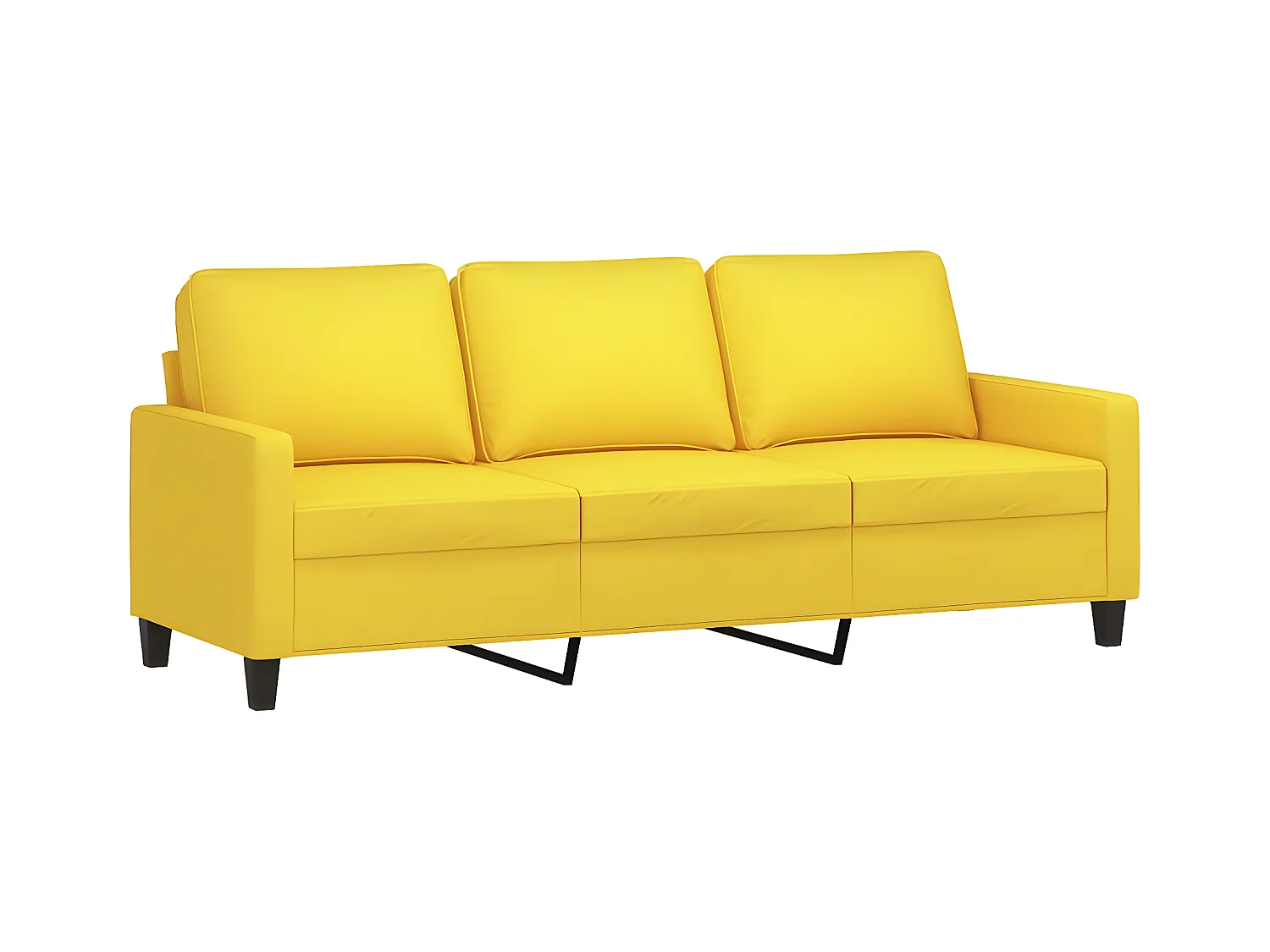 Driezitsbank 180 cm stof lichtgeel NL166688