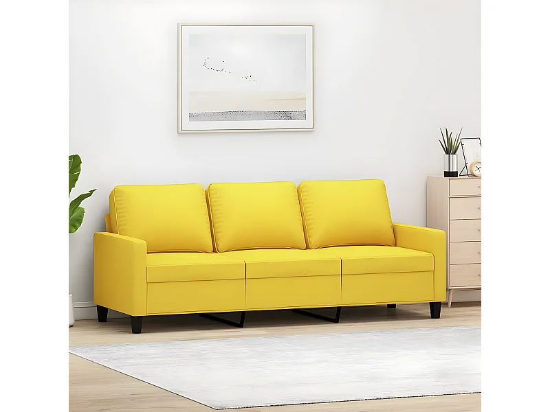 Canapé à 3 places Jaune clair 180 cm Tissu OLA4840